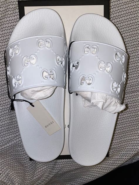 white gucci slides cheap|best deals on Gucci slides.